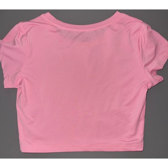 NEW SKY LUX APPAREL PINK CROP SHIRT SIZE SMALL - Picture 3 of 3